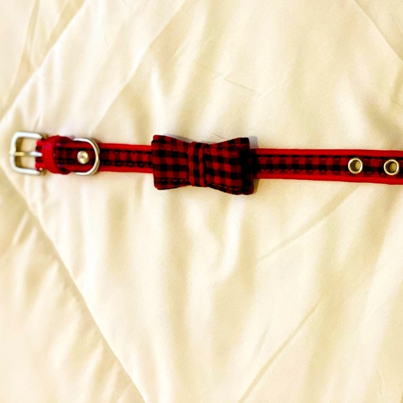 Small Dog Collar - Plaid Bow Tie - Picture 5 of 6